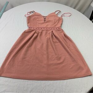 love J Peach Lace-Waist Mini Dress